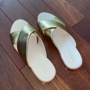 COLE HAAN CRISS CROSS GOLD SANDALS